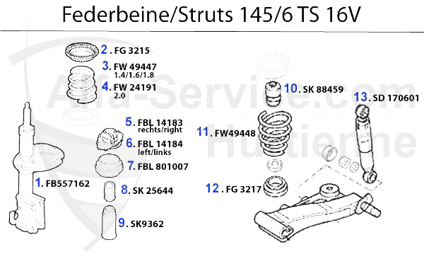 Amortisseurs TS 16V