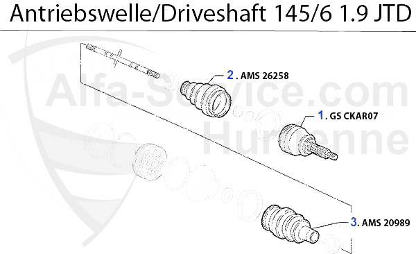DRIVESHAFT 1.9 JTD