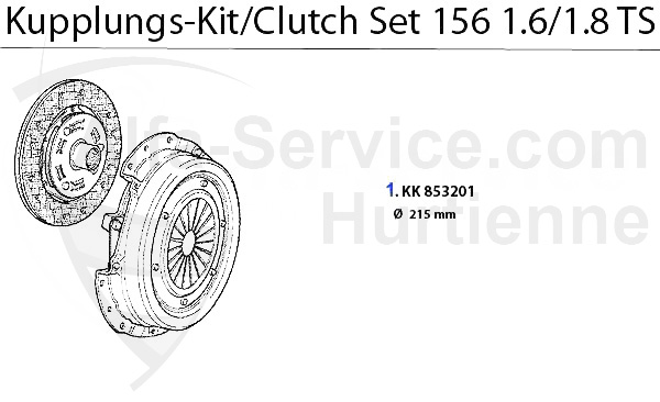 Kit embrayage 1.6/1.8 TS 16V