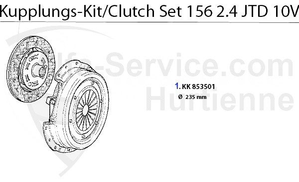 Kit embrayage 2.4 JTD 10V