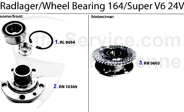 Roulements de roue 3.0 V6 24V