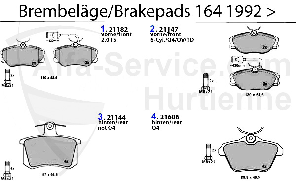 BRAKE PADS 1992>