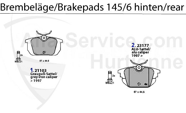 Bremsbeläge hinten