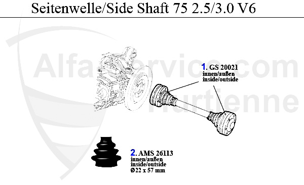 Seitenwelle 2.5/3.0 V6