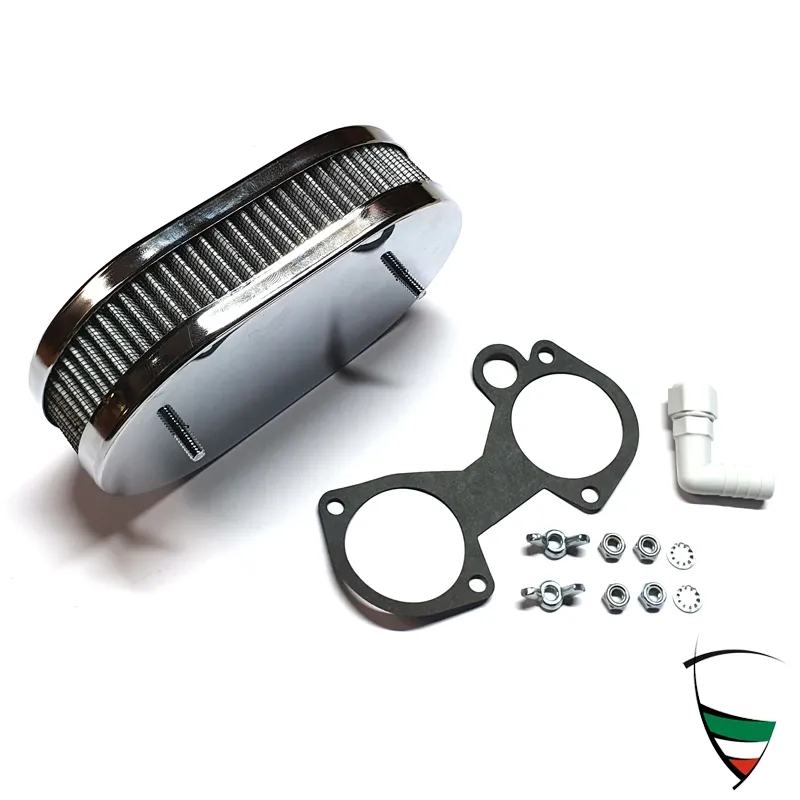 Luftfilter verchromt für Weber DCOE, Höhe 45mm, 180x115mm