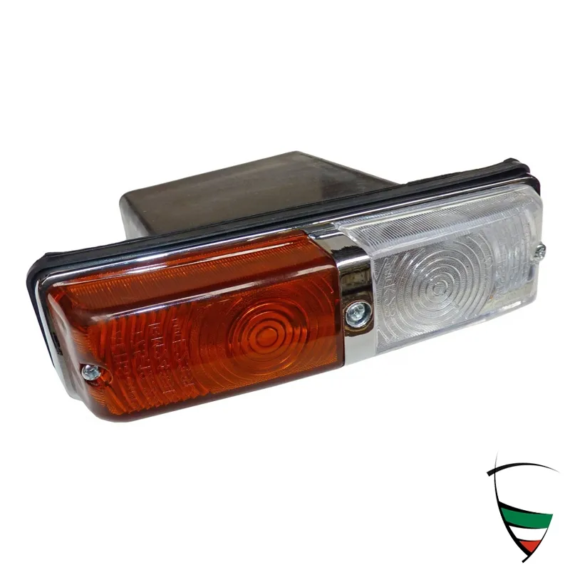 RIGHT INDICATOR GIULIA 63-74 ALTISSIMO ORANGE-WHITE WITH CHROME BAR