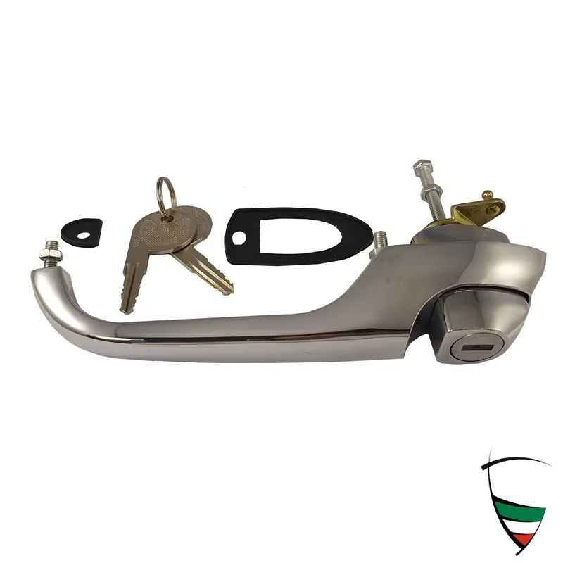 outer door handle left side roundtail Spider and first models of fastback Spider including door lock cylinder and gaskets