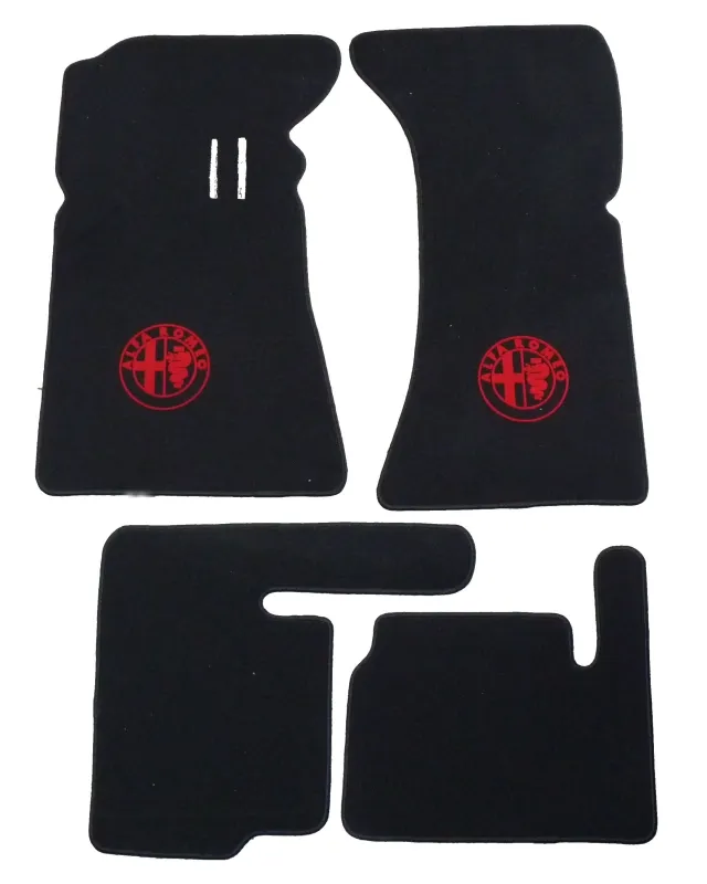 Fußmattensatz GT stehende Pedale, 4-teilig, Softvelour, rotes Emblem