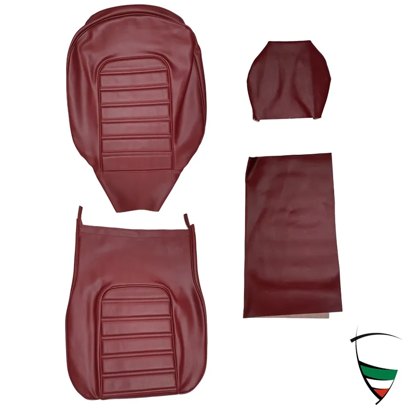 Habillage rouge "Bordeaux", Couture transversale, appuie-tête 24 cm 83-86