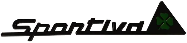 SCRIPT SPORTTIVA WITH FOUR-LEAF CLOVER SIDE BLACK 148x28MM GIULIETTA FROM 2010