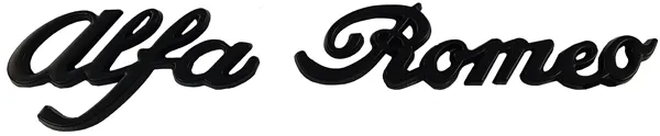 ALFA ROMEO SCRIPT 147x30mm BLACK SELF-ADHESIVE 147 156 159 166 GIULIETTA GIULIA MITO STELVIO