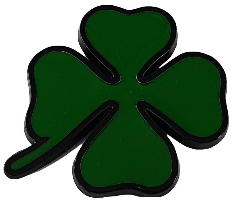 stemma Quadrifoglio verde con cornice nera 35x35mm
