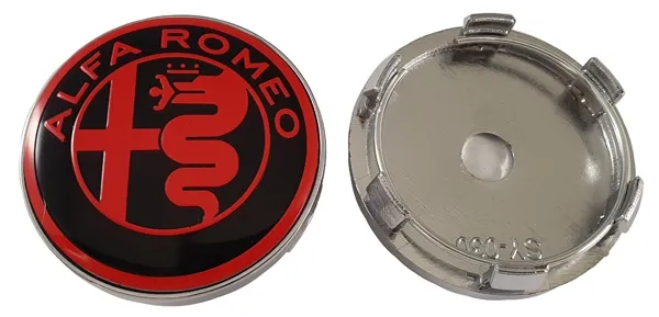 Felgenemblem Alfa Romeo schwarz/rot 60mm 1 Stück