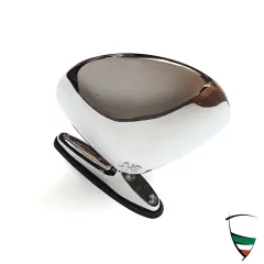 MIRROR CHROME/ROUND WITH EMBLEM INCLUDING RUBBER UNDERLAY