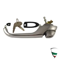 outer door handle right side roundtail Spider and early models of fastback Spider including door lock cylinder and gaskets