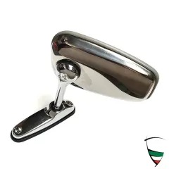 RECTANGULAR DOOR MIRROR WITH ALFA ROMEO EMBLEM, RUBBER BASE INCLUDED