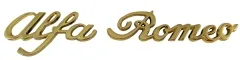 ALFA ROMEO SCRIPT 147x30mm GOLD SELF-ADHESIVE 147 156 159 166 GIULIETTA GIULIA MITO STELVIO