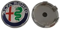 WHEEL EMBLEM ALFA ROMEO SILVER/COLOURED 60MM