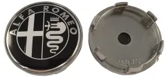 WHEEL EMBLEM ALFA ROMEO BLACK/WHITE 60MM