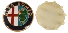 WHEEL EMBLEM ALFA ROMEO COLOURED/GOLD 60MM