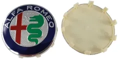 WHEEL EMBLEM ALFA ROMEO SILVER/COLOURED 60MM