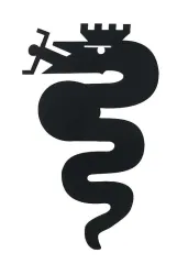STICKER "ALFA SNAKE" 140 mm / black