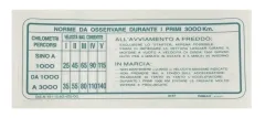 STICKER "RUNNING-IN INSTRUCTION" 1600