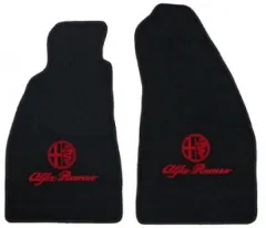FLOOR MAT SET SPIDER (916) BLACK VELOUR WITH RED EMBLEM